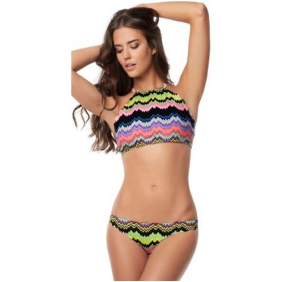 PilyQ Clara reversible bikini top L and bikini bottom S New - Picture 1 of 14